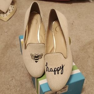 EUC C.Wonder Bee Happy Embroidered Flat Loafers